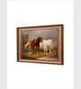 The Vintage Artistry Green & Brownpainting Of A Group Of Horses Framed Wall Art