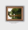 The Vintage Artistry Green Antique Portrait Couple Rowing Boat Painting Wall Art