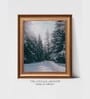 The Vintage Artistry Grey & Gold-Toned Fog In Norwegian Forest Framed Painted Wall Art