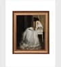 The Vintage Artistry White & Brown Printablewoman Portrait Painting Wall Art