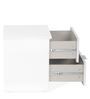 Theia Bedside Table in Glossy White Finish