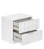 Theia Bedside Table in Glossy White Finish