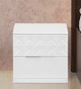 Theia Bedside Table in Glossy White Finish