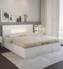 Theia King Size Bed in White Finish with Hydraulic Storage