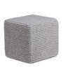 Thermocol Hand Knitted Square Sitting Pouffe in Grey Colour