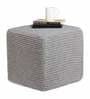 Thermocol Hand Knitted Square Sitting Pouffe in Grey Colour