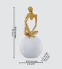 Thinking Lady Figurine- White | Golden and Off White Finish | Resin Material | On Base used Felt for Grip and Table Protect | Ideal for Table Decor and Shelves Showpiece