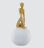 Thinking Lady Figurine- White | Golden and Off White Finish | Resin Material | On Base used Felt for Grip and Table Protect | Ideal for Table Decor and Shelves Showpiece