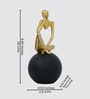 Thinking Lady Figurine-Black | Golden and Black Finish | Resin Material | On Base used Felt for Grip and Table Protect | Ideal for Table Decor and Shelves Showpiece