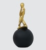 Thinking Lady Figurine-Black | Golden and Black Finish | Resin Material | On Base used Felt for Grip and Table Protect | Ideal for Table Decor and Shelves Showpiece