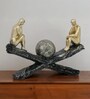 Thinking Men Sitting on Black Seesaw in Golden and Black Finish with Resin Material Showpiece