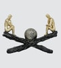 Thinking Men Sitting on Black Seesaw in Golden and Black Finish with Resin Material Showpiece