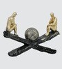 Thinking Men Sitting on Black Seesaw in Golden and Black Finish with Resin Material Showpiece