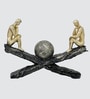 Thinking Men Sitting on Black Seesaw in Golden and Black Finish with Resin Material Showpiece