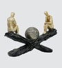 Thinking Men Sitting on Black Seesaw in Golden and Black Finish with Resin Material Showpiece