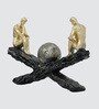 Thinking Men Sitting on Black Seesaw in Golden and Black Finish with Resin Material Showpiece