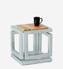Thiva Metal End Table In Grey Colour
