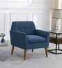 Thomas Boucle Fabric Arm Chair In Blue Colour