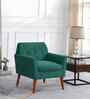 Thomas Boucle Fabric Arm Chair In Green Colour