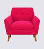 Thomas Boucle Fabric Arm Chair In Red Colour