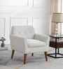 Thomas Boucle Fabric Arm Chair In White Colour