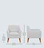 Thomas Boucle Fabric Arm Chair In White Colour
