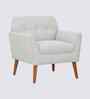 Thomas Boucle Fabric Arm Chair In White Colour