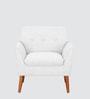 Thomas Fabric Lounge Chair in Off White Colour