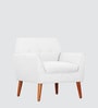 Thomas Fabric Lounge Chair in Off White Colour