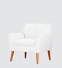 Thomas Fabric Lounge Chair in Off White Colour