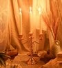 Three Arm Candelabra Gold Aluminium Candle Holder
