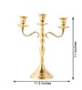 Three Arm Candelabra Gold Aluminium Candle Holder