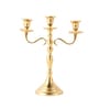 Three Arm Candelabra Gold Aluminium Candle Holder
