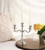 Three Arm Candelabra Silver Aluminium Candle Holder
