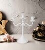 Three Arm Candelabra White Aluminium Candle Holder