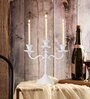 Three Arm Candelabra White Aluminium Candle Holder