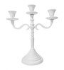 Three Arm Candelabra White Aluminium Candle Holder