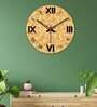 Three D Cubes Printed  Wood Wall Clock In Beige
