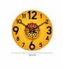 Three Dimensional Design  Wood Wall Clock In Yellow