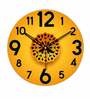 Three Dimensional Design  Wood Wall Clock In Yellow