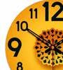 Three Dimensional Design  Wood Wall Clock In Yellow
