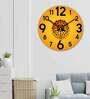 Three Dimensional Design  Wood Wall Clock In Yellow