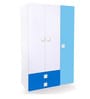 Caddie 3 Door Wardrobe with 2 Drawers in Blue & White Colour