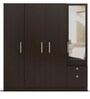 Three Door Wardrobe with Dresser in Country Oak Dark Finish in PLPB