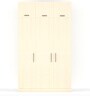 Three Door Wardrobe with loft in Ivory Suede finish in MDF