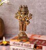 Three Face Standing Brahma Brass Religious Idol