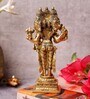 Three Face Standing Brahma Brass Religious Idol