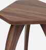 Three Leg Pengonal Table in Walnut Finish