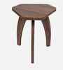 Three Leg Pengonal Table in Walnut Finish