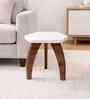 Three Leg Pengonal Table in White Finish